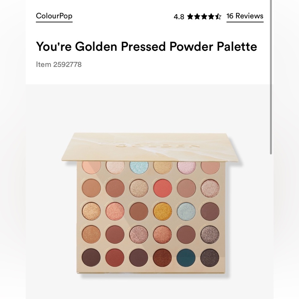 Colourpop you’re golden palette